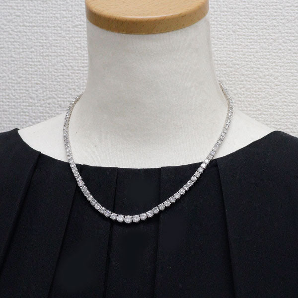 K18WG ダイヤモンド ネックレス 21.22ct テニス