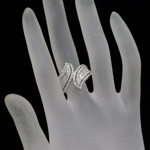 K18WG ダイヤモンド リング 1.37ct 植物