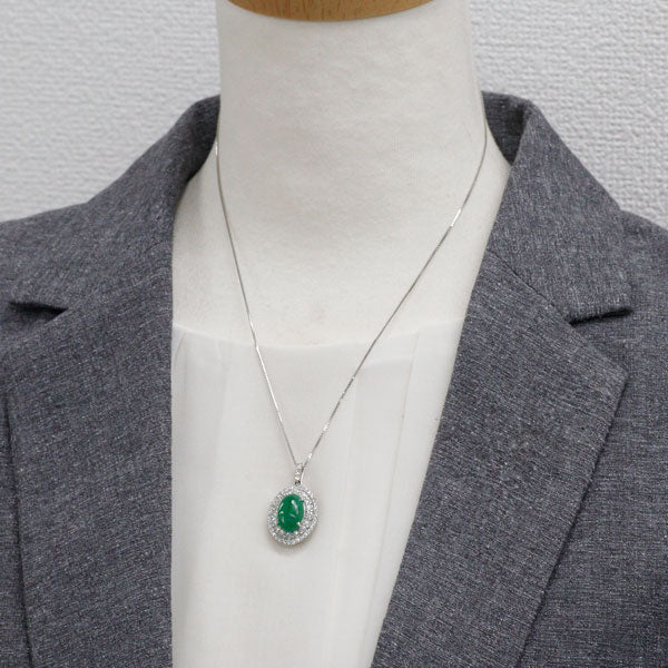 Pt950/ Pt850 翡翠 ダイヤモンド ペンダントネックレス 6.13ct D1.63ct