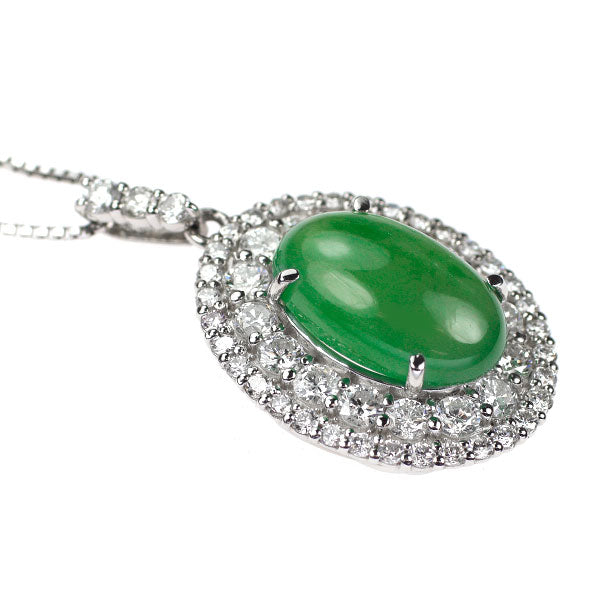 Pt950/ Pt850 翡翠 ダイヤモンド ペンダントネックレス 6.13ct D1.63ct