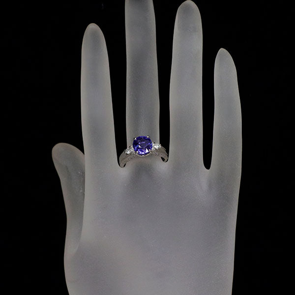 Pt900 タンザナイト ダイヤモンド リング 2.47ct D0.31ct
