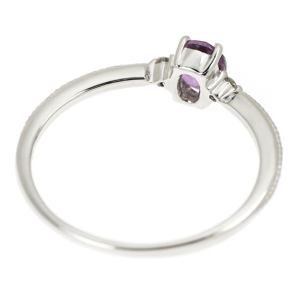 Pt900 非加熱 パープルピンク サファイア ダイヤモンド リング 0.49ct D0.03ct