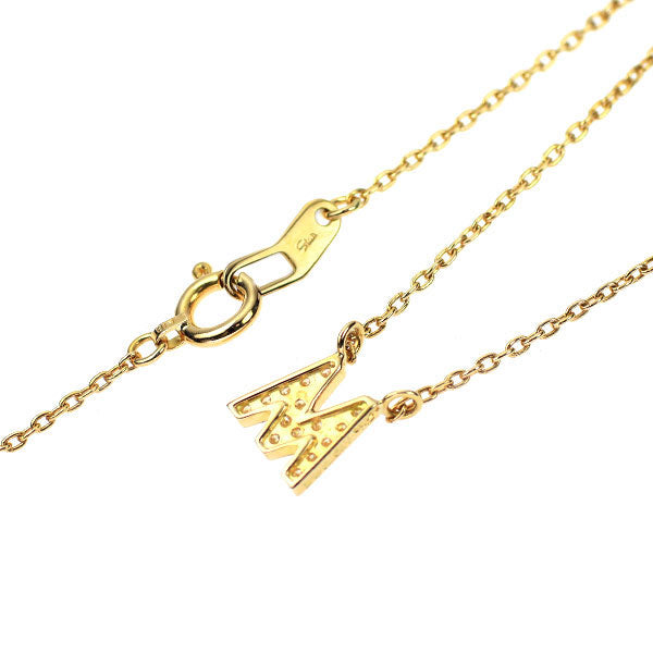 スタージュエリー K18YG ダイヤモンド ペンダントネックレス 0.04ct 「M」 イニシャル