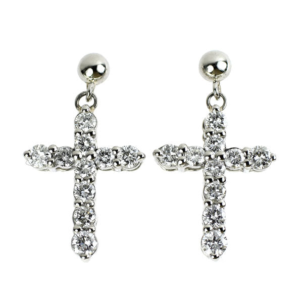 Pt900 ダイヤモンド ピアス 0.60ct クロス