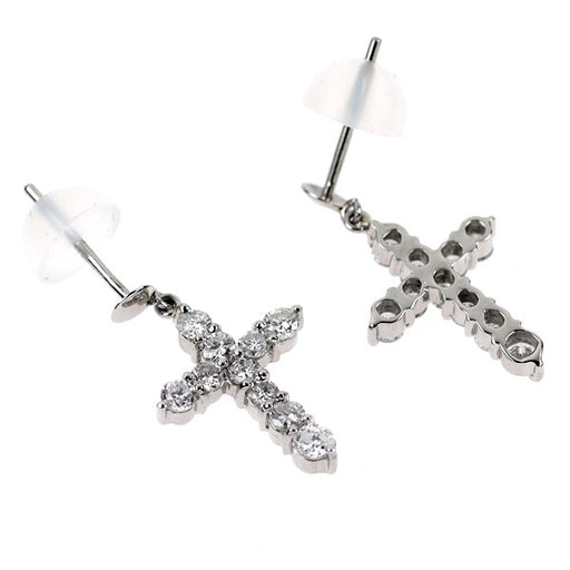 Pt900 ダイヤモンド ピアス 0.60ct クロス — セルビーオンラインストア