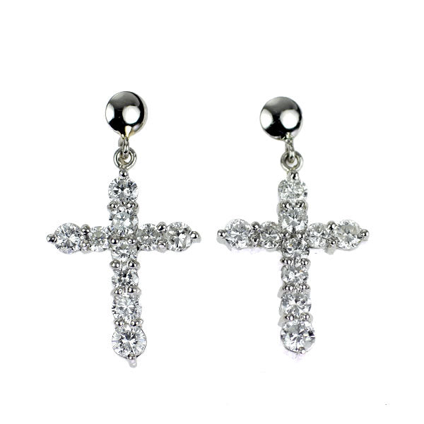 Pt900 ダイヤモンド ピアス 0.60ct クロス