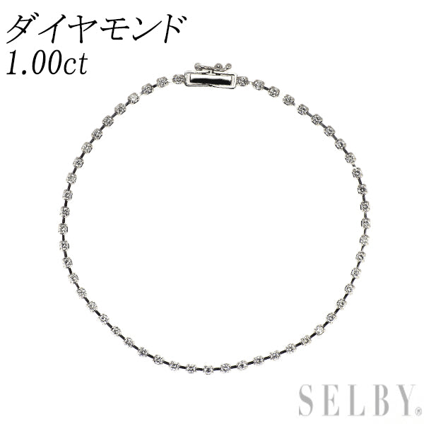 Pt850 ダイヤモンド ブレスレット 1.00ct テニス