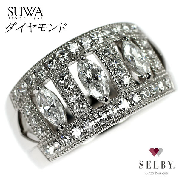 SUWA Pt950 ダイヤモンド リング 《セルビー銀座店》【中古】