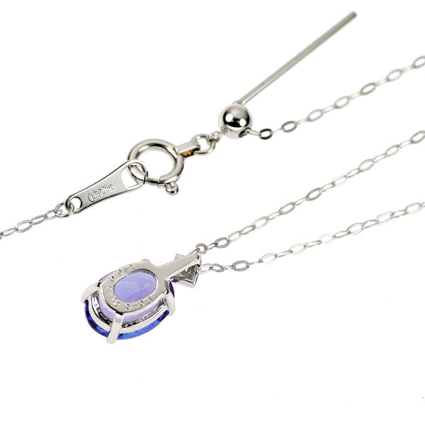 Pt タンザナイト ダイヤモンド ペンダントネックレス 1.00ct D0.01ct