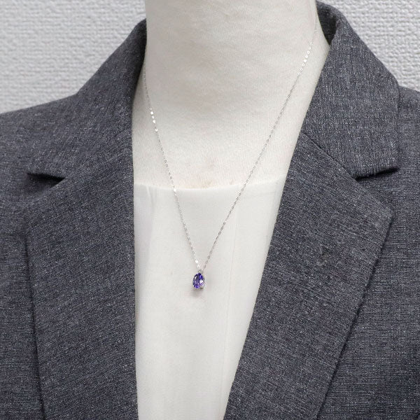 Pt タンザナイト ダイヤモンド ペンダントネックレス 1.00ct D0.01ct