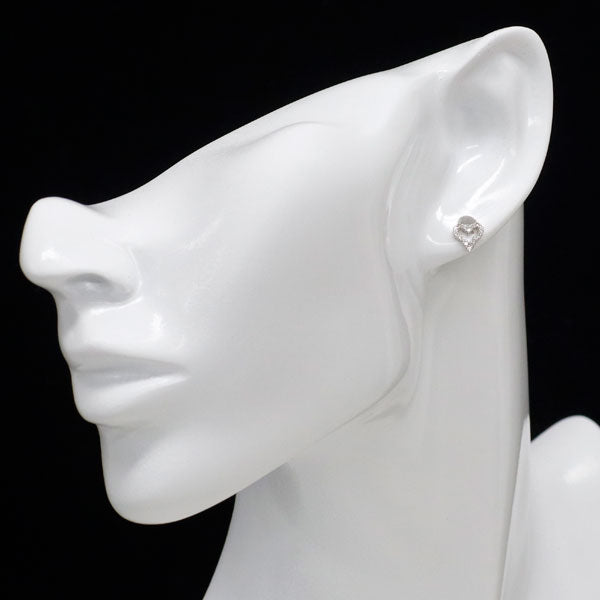 K18WG ダイヤモンド ピアス 0.30ct ハート