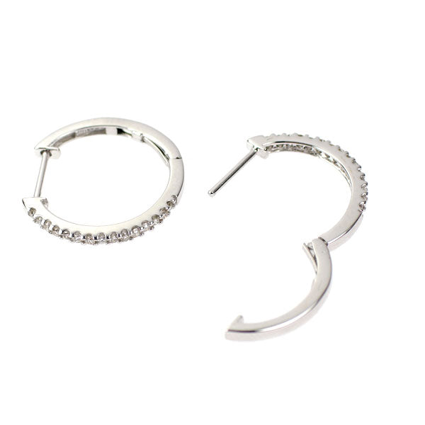 K18WG ダイヤモンド フープ ピアス 0.20ct