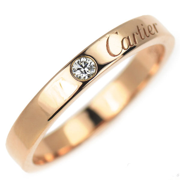 カルティエ K18PG ダイヤモンド リング Cドゥ エングレーブド 52号