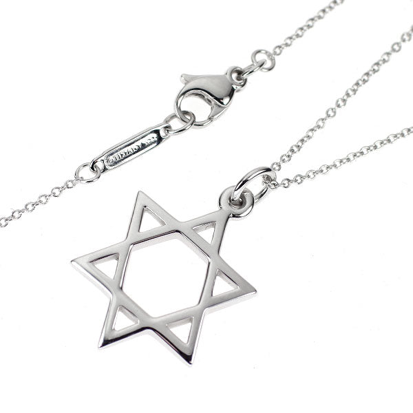 ティファニー K18WG ペンダントネックレス スターオブダビデ