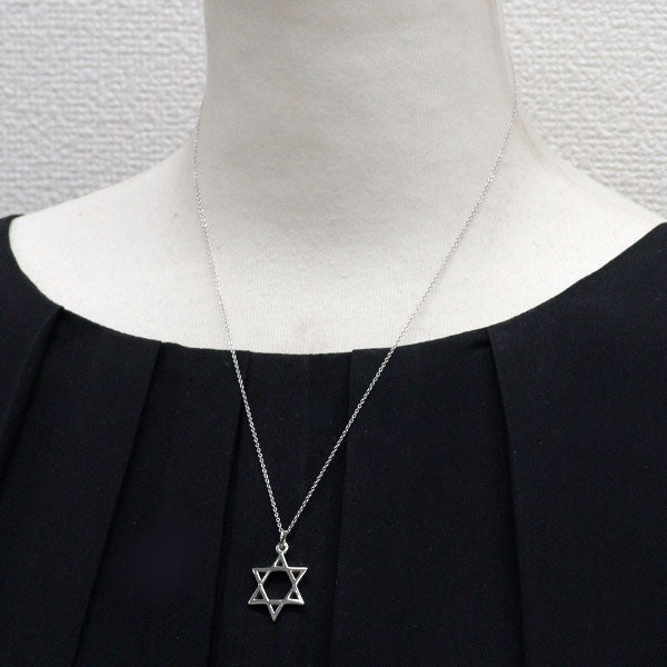 ティファニー K18WG ペンダントネックレス スターオブダビデ