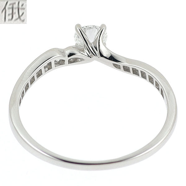 俄 Pt950 ダイヤモンド リング 0.23ct E VVS1 3EX 唐花