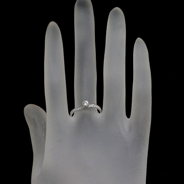 俄 Pt950 ダイヤモンド リング 0.23ct E VVS1 3EX 唐花