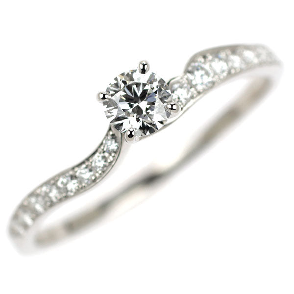 俄 Pt950 ダイヤモンド リング 0.23ct E VVS1 3EX 唐花