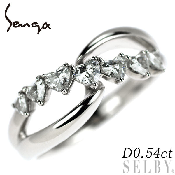 千雅（Senga ） Pt900 ハートシェイプ ダイヤモンド リング 0.54ct