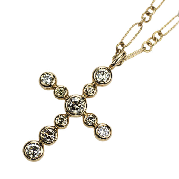カシケイ/Kashikey K18BG ダイヤモンド ペンダントネックレス 0.40ct クロス