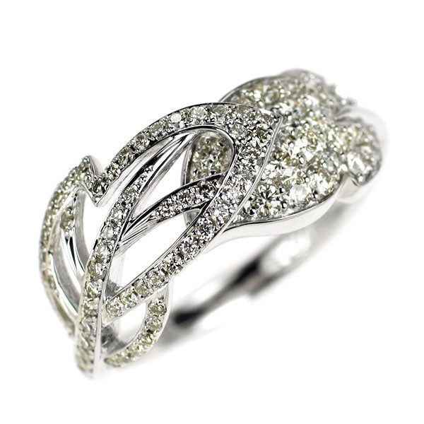 K18WG ダイヤモンド リング 0.75ct 植物