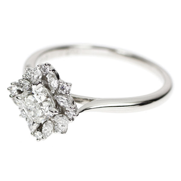Pt950 クッションカット ダイヤモンド リング 0.53ct G IF D0.248ct