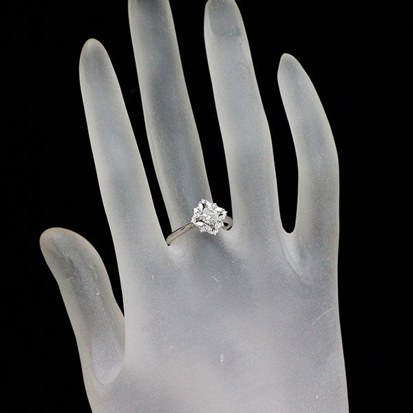 Pt950 クッションカット ダイヤモンド リング 0.53ct G IF D0.248ct
