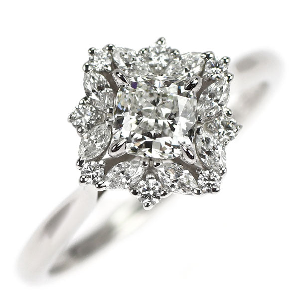 Pt950 クッションカット ダイヤモンド リング 0.53ct G IF D0.248ct