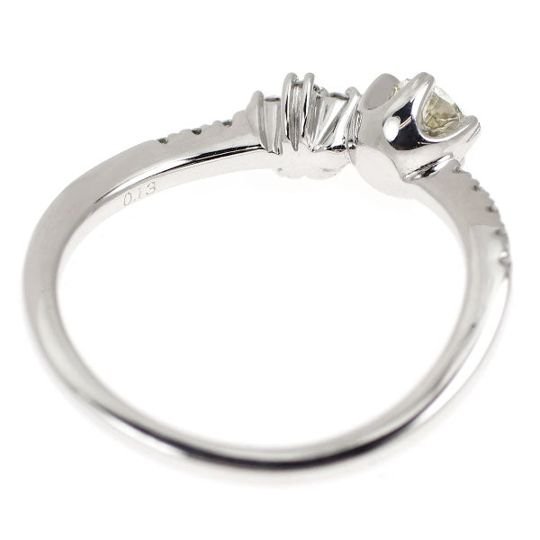 K18WG さくらカット ダイヤモンド リング 0.256ct D0.13ct 桜 フラワー