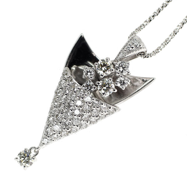 K18WG ダイヤモンド ペンダントネックレス 1.01ct