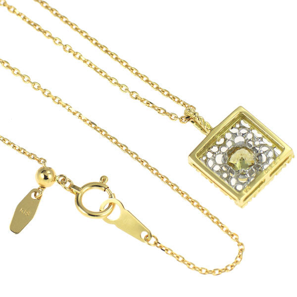 K18YG/WG クッションカット ダイヤモンド ペンダントネックレス 0.367ct FDY VS2
