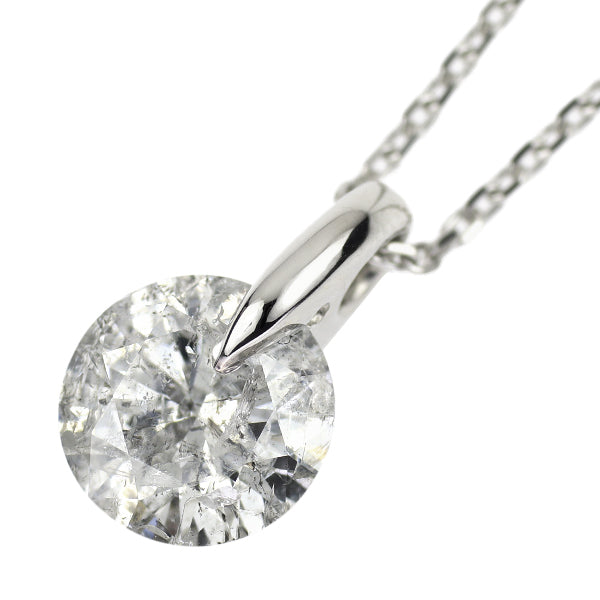 新品 Pt900/ Pt850 ダイヤモンド ペンダントネックレス 1.301ct I I2 VG 1点留め【エスコレ】