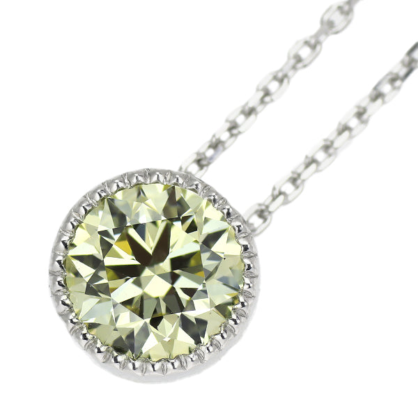 新品 Pt950/ Pt850 ダイヤモンド ペンダントネックレス 0.901ct LY VS1 EX 鍛造ミルグレイン【エスコレ】