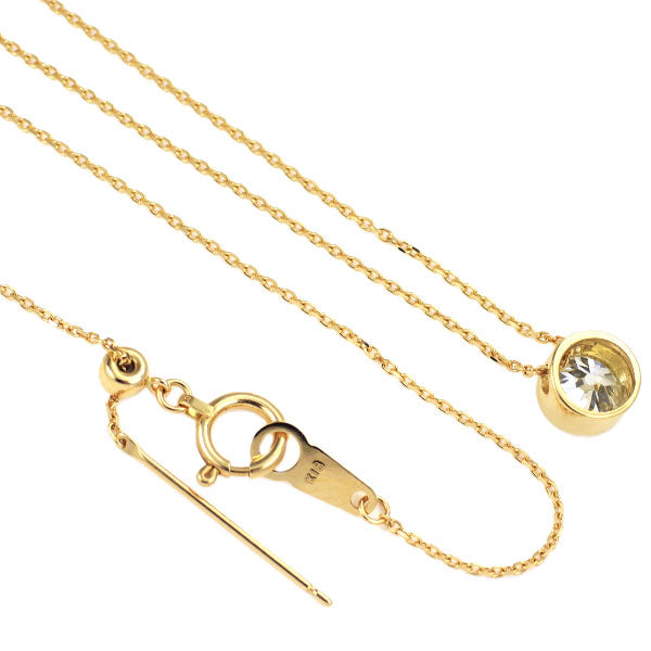 新品 K18YG オールドヨーロピアンブリリアントカット ダイヤモンド ペンダントネックレス 0.558ct I VS2 鍛造ミルグレイン【エスコレ】