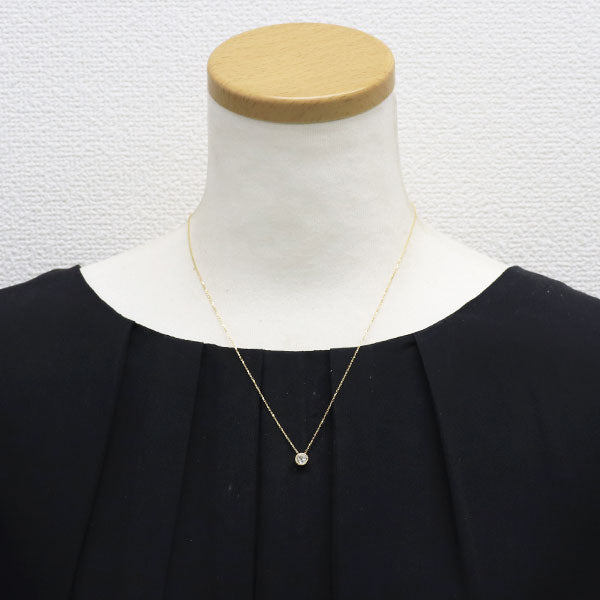 新品 K18YG オールドヨーロピアンブリリアントカット ダイヤモンド ペンダントネックレス 0.558ct I VS2 鍛造ミルグレイン【エスコレ】