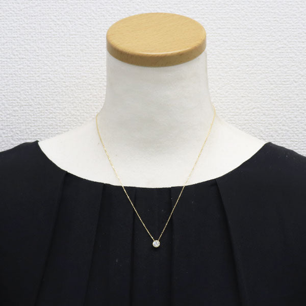 新品 K18YG 多面/スターカット ダイヤモンド ペンダントネックレス 0.541ct K SI1 鍛造ミルグレイン【エスコレ】