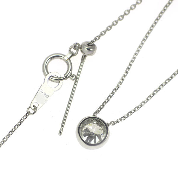 新品 Pt950/ Pt850 多面/スターカット ダイヤモンド ペンダントネックレス 0.522ct G SI1 鍛造ミルグレイン【エスコレ】