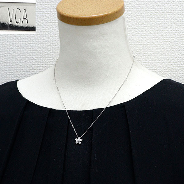 ヴァンクリーフ＆アーペル K18WG ダイヤモンド ペンダントネックレス ソクラテス フラワー
