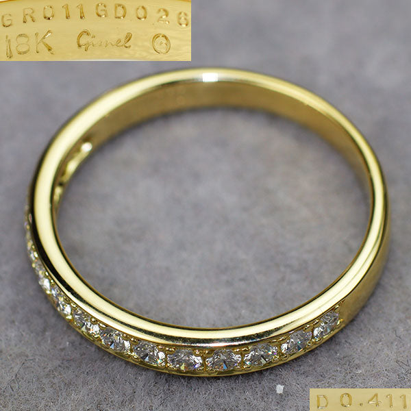 ギメル K18YG ダイヤモンド リング 0.411ct ハーフエタニティ 《セルビー銀座店》【中古】