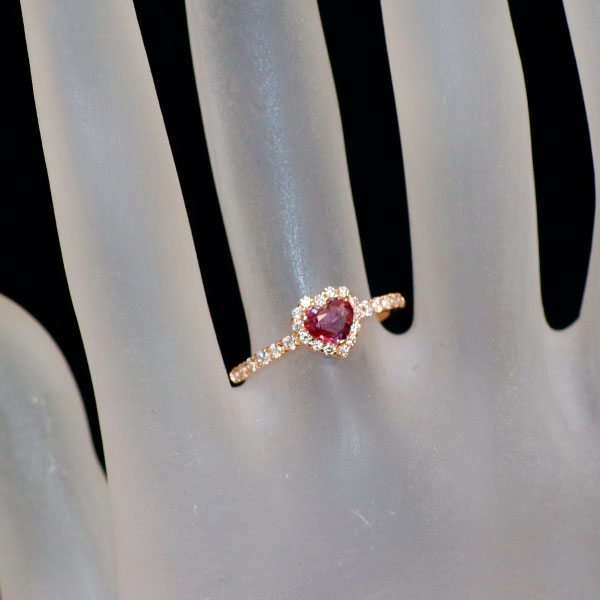 新品 K18PG モザンビーク産非加熱パパラチアサファイア ダイヤモンド リング 0.43ct D0.28ct【エスコレ】