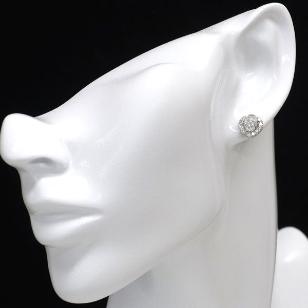 新品 Pt950/ Pt900 ハートシェイプ ダイヤモンド  ピアス 1.145ct E/H SI1-2 D0.48ct 【エスコレ】