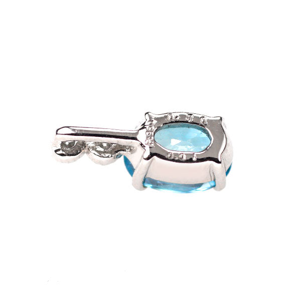 新品 Pt950 カンボジア産ラタナキリブルージルコン ダイヤモンド ペンダントトップ 0.70ct D0.01ct 【エスコレ】