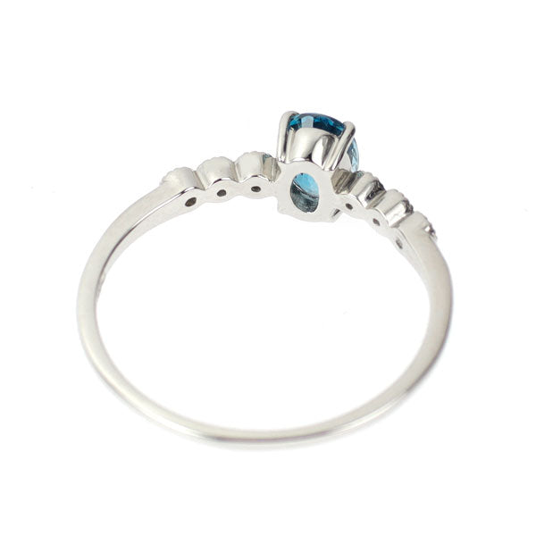 新品 Pt950 カンボジア産ラタナキリブルージルコン ダイヤモンド リング 0.70ct D0.03ct 【エスコレ】