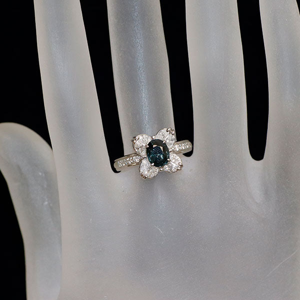 Pt900 カラーチェンジ ガーネット ダイヤモンド リング 1.25ct D0.60ct