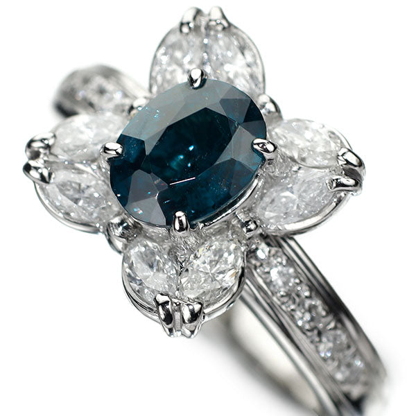 Pt900 カラーチェンジ ガーネット ダイヤモンド リング 1.25ct D0.60ct