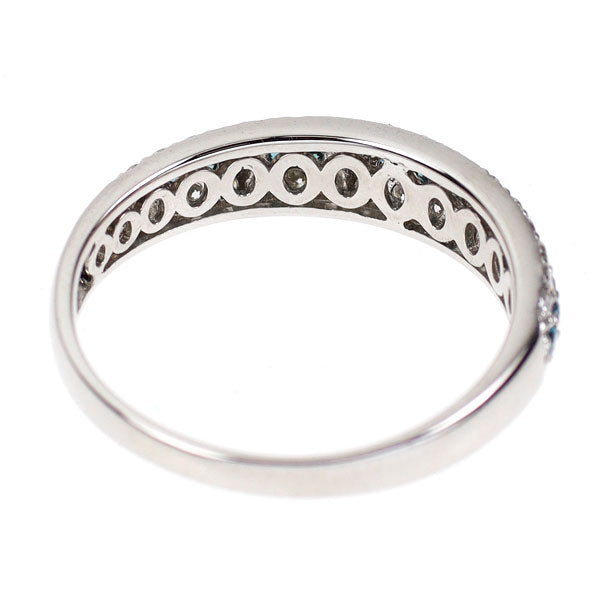Pt900 トリートブルー/カラーレス ダイヤモンド リング 0.50ct