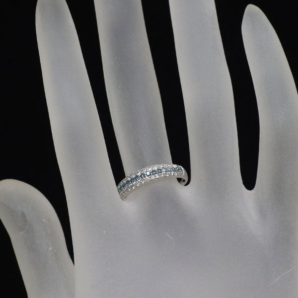 Pt900 トリートブルー/カラーレス ダイヤモンド リング 0.50ct