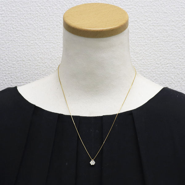 K18YG ダイヤモンド ペンダントネックレス 0.30ct フラワー
