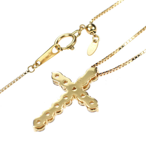 K18YG ダイヤモンド ペンダントネックレス 1.00ct クロス