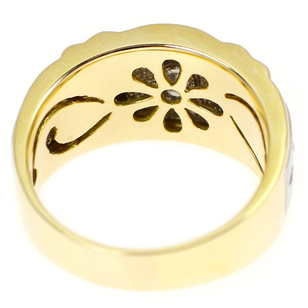 K18YG/Pt900 ダイヤモンド リング 0.28ct 印台